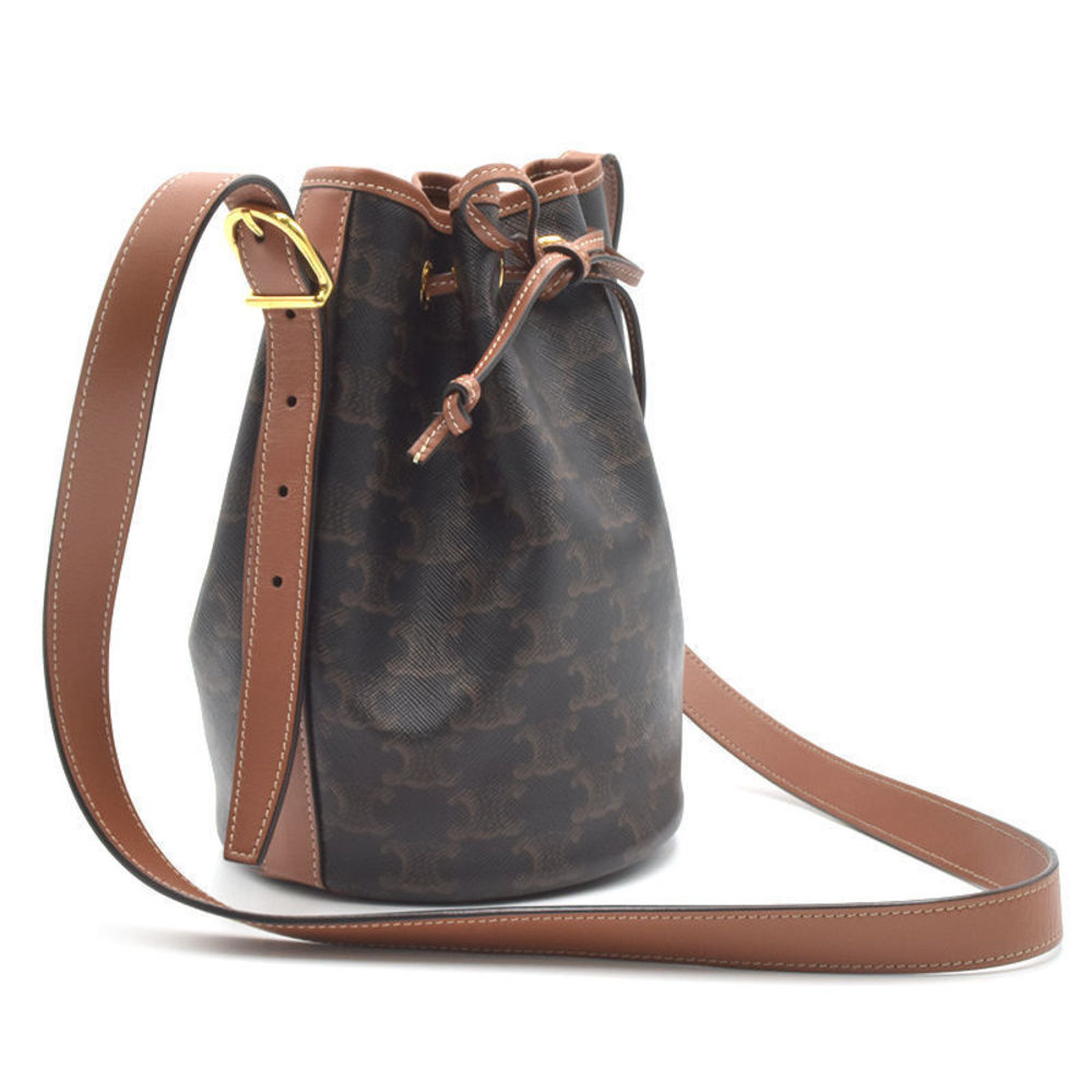 Celine Drawstring Small Bag Triomphe Canvas Calfs… - image 2